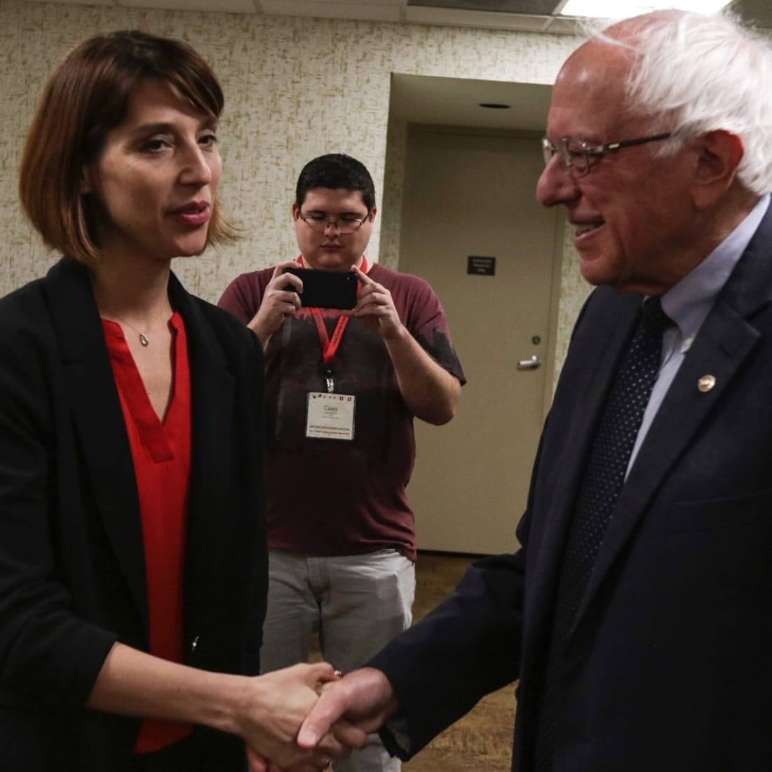 Anna Bakalis with Bernie Sanders